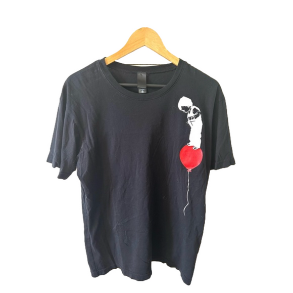 Source Unknown Other - Men’s black T-shirt boy with balloon size L